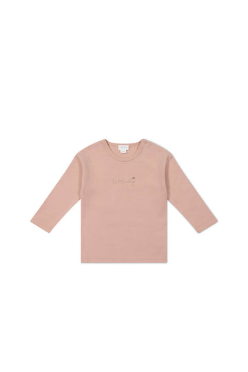 Pima Cotton Arnold Long Sleeve Top - Dusky Rose Little Bug Childrens Top from Jamie Kay NZ