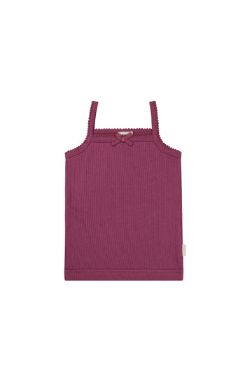 Organic Cotton Modal Singlet - Berry Compote Childrens Singlet from Jamie Kay NZ