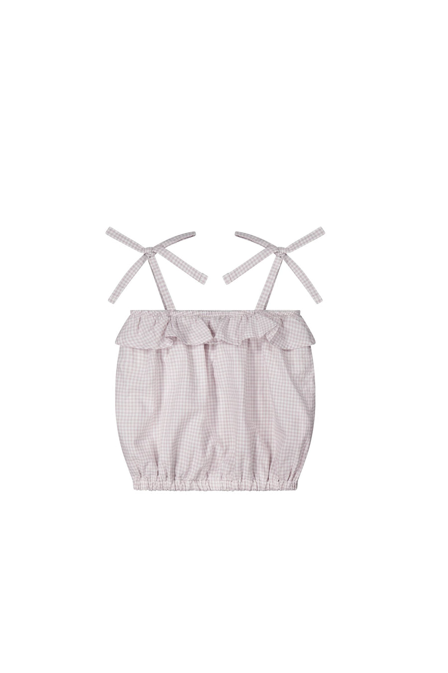 Organic Cotton Angelina Top - Gingham Lilac Childrens Top from Jamie Kay NZ
