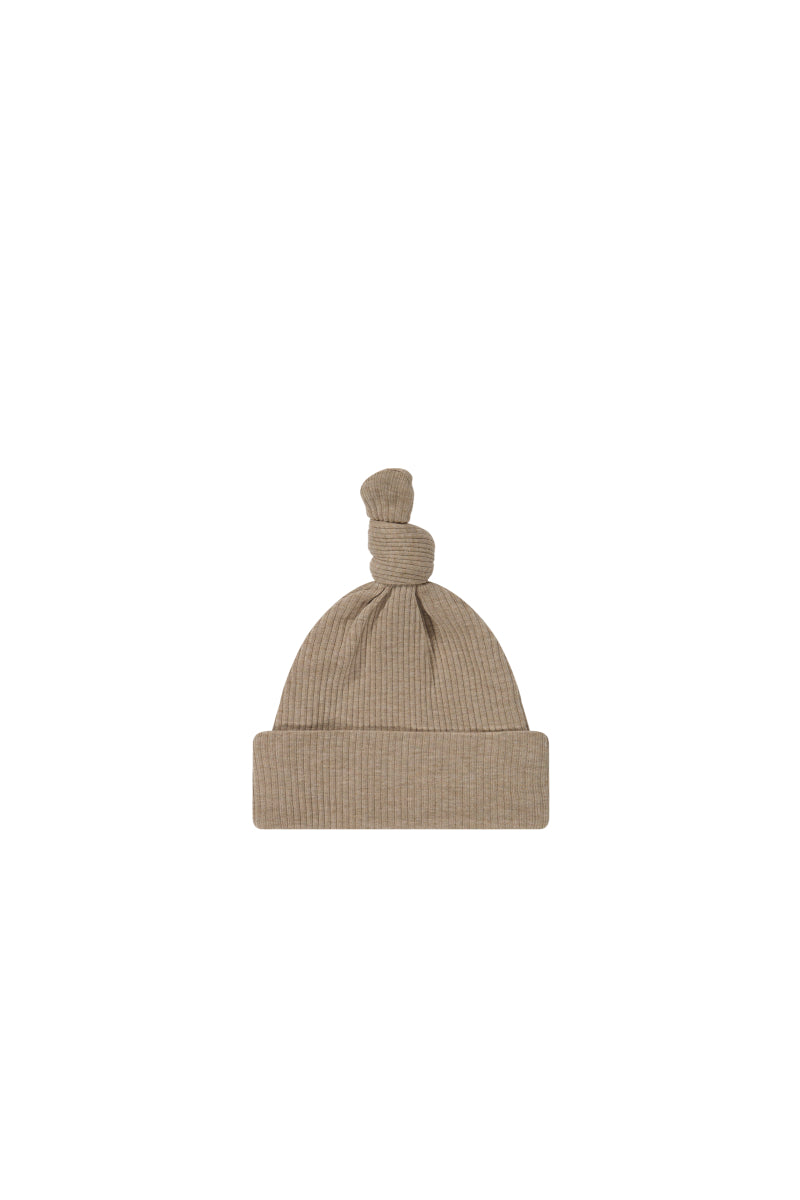 Organic Cotton Modal Marley Beanie - Caramel Marle Childrens Hat from Jamie Kay NZ