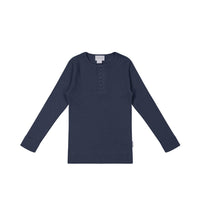 Organic Cotton Modal Long Sleeve Henley - Charter Childrens Top from Jamie Kay NZ