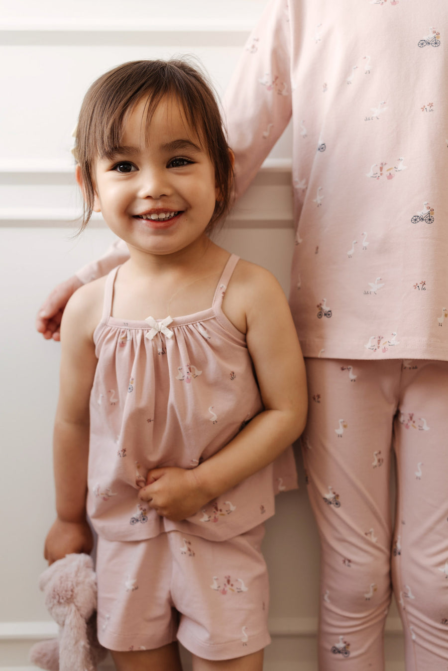 Organic Cotton Daisy May Singlet Set - Swans Picnic Childrens Pyjama from Jamie Kay NZ