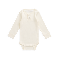 Organic Cotton Modal Long Sleeve Bodysuit - Milk Childrens Bodysuit from Jamie Kay NZ
