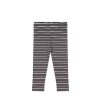 Organic Cotton Modal Everyday Legging - Daily Stripe Wolf/Cloud Childrens Legging from Jamie Kay NZ