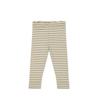 Organic Cotton Modal Everyday Legging - Narrow Stripe Balm/Cloud Childrens Legging from Jamie Kay NZ