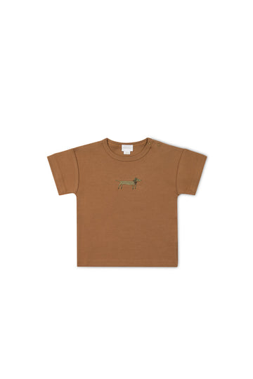Pima Cotton Hunter Tee - Spiced Cosy Basil Childrens Top from Jamie Kay NZ