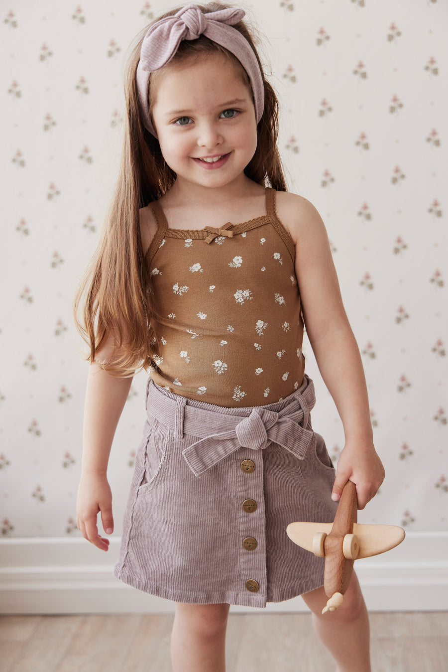 Miranda Cord Skirt - Mushroom Childrens Skirt from Jamie Kay NZ