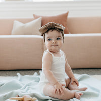 Organic Cotton Modal Singlet Bodysuit - Milk Childrens Singlet Bodysuit from Jamie Kay NZ