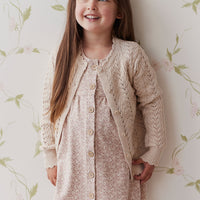 Hannah Knitted Cardigan - Light Oatmeal Marle Childrens Cardigan from Jamie Kay NZ