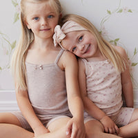 Organic Cotton Modal Singlet - Powder Pink Marle Childrens Singlet from Jamie Kay NZ