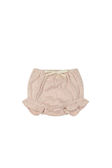 Organic Cotton Frill Bloomer - Mon Amour Rose Childrens Bloomer from Jamie Kay NZ