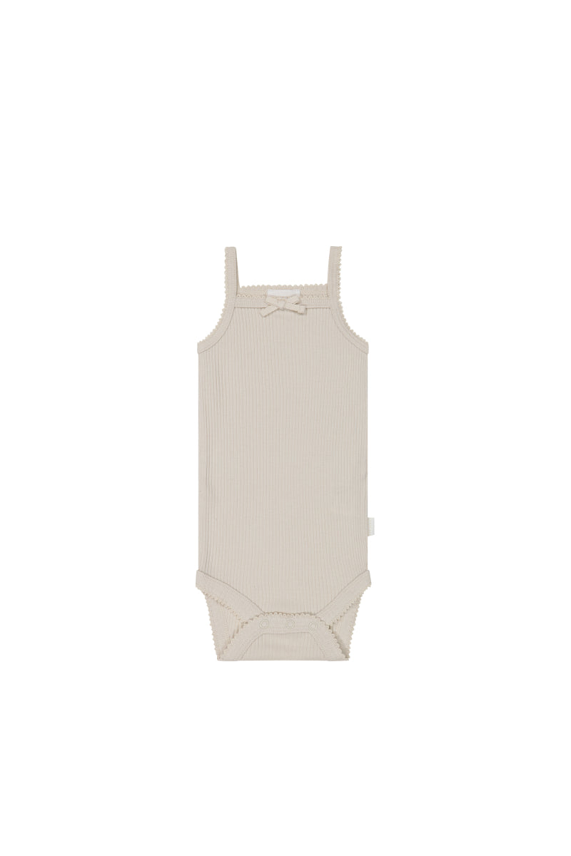 Organic Cotton Modal Singlet - Beech