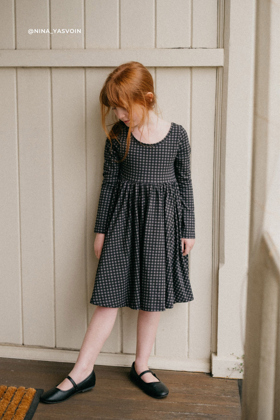 Organic Cotton Tallulah Dress - Gingham Night Childrens Dress from Jamie Kay NZ