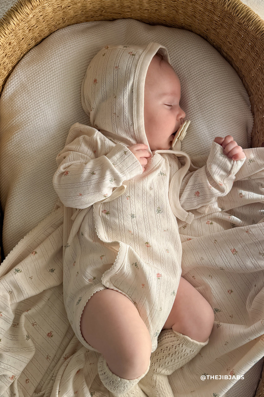 Organic Cotton Pointelle Bonnet - Sweet Magnolia Simple Childrens Bonnet from Jamie Kay NZ
