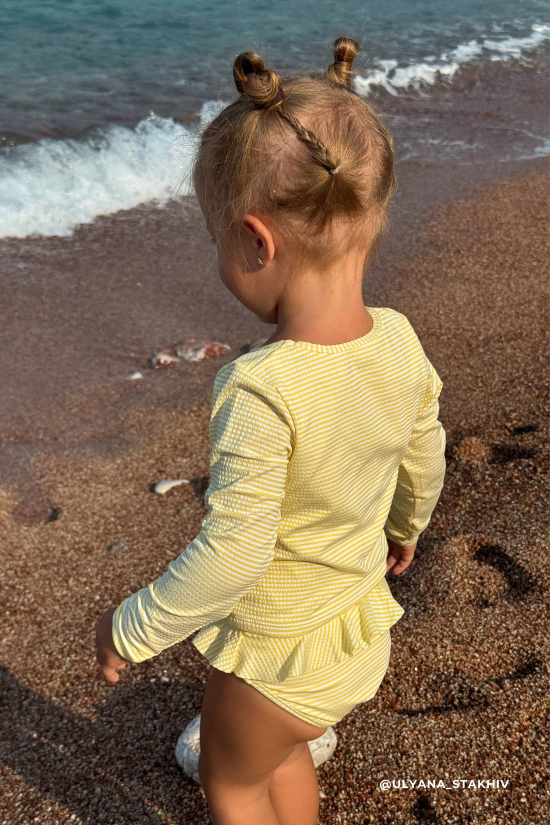 Brielle Swim Set - Camomile Stripe Childrens Swimwear from Jamie Kay NZ