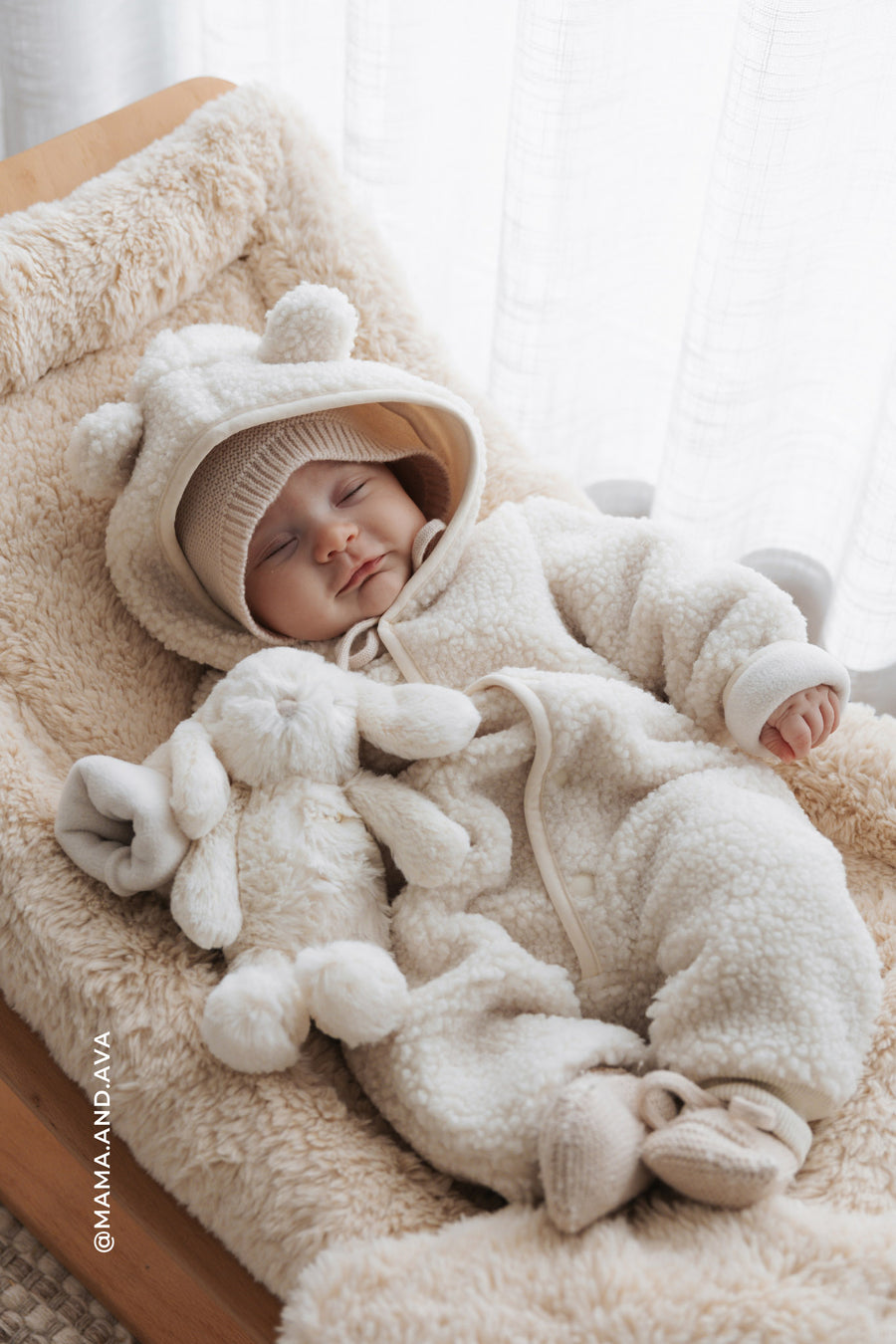 Sasha Recycled Polyester Sherpa Onepiece - Natural Childrens Onepiece from Jamie Kay NZ