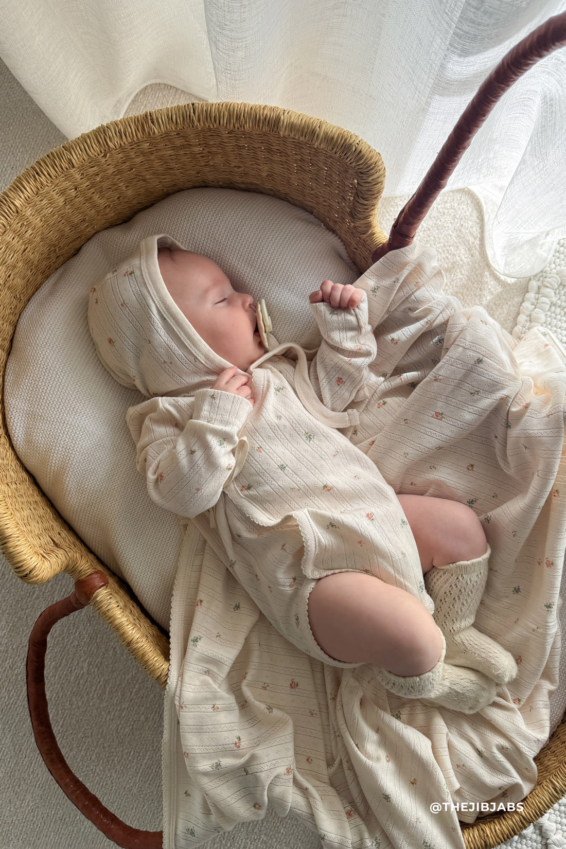 Organic Cotton Pointelle Marina Bodysuit - Sweet Magnolia Simple Childrens Bodysuit from Jamie Kay NZ