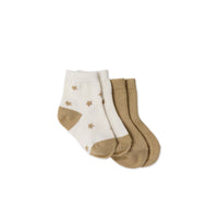 2PK Sock - Twinkle Toes Fawn/Fawn Childrens Sock from Jamie Kay NZ