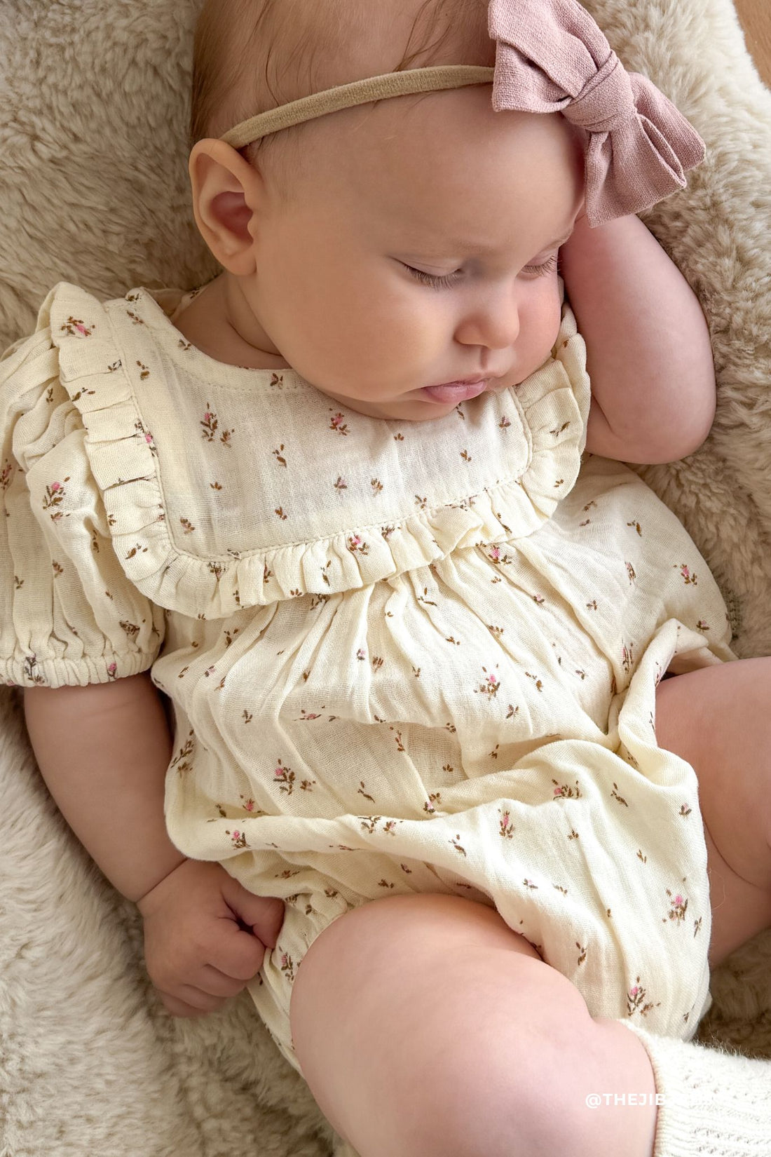Organic Cotton Muslin Odette Playsuit - Dina Antique Childrens Jumpsuit from Jamie Kay NZ