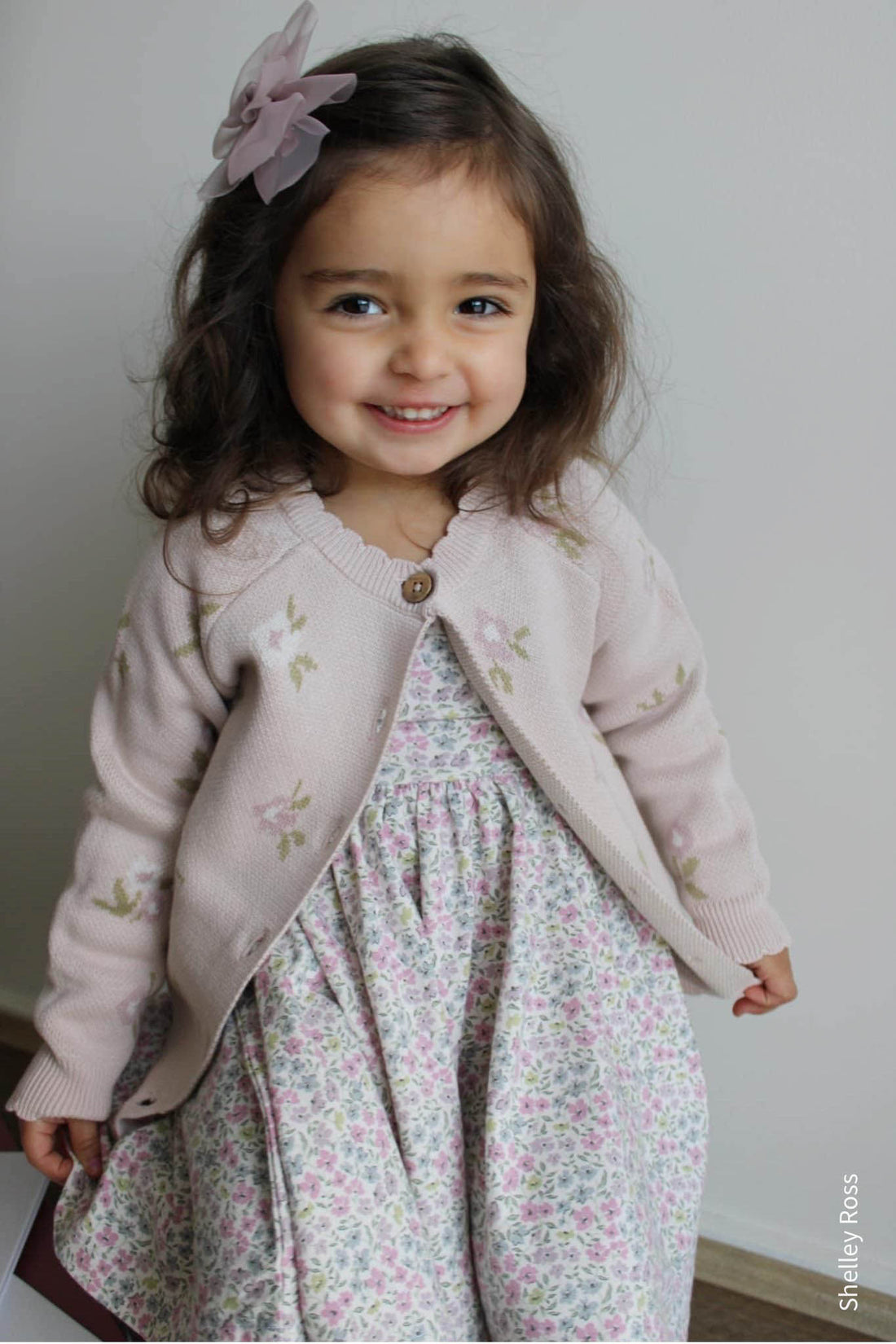 Juliette Cardigan - Meredith Morganite Childrens Cardigan from Jamie Kay NZ