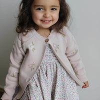 Juliette Cardigan - Meredith Morganite Childrens Cardigan from Jamie Kay NZ