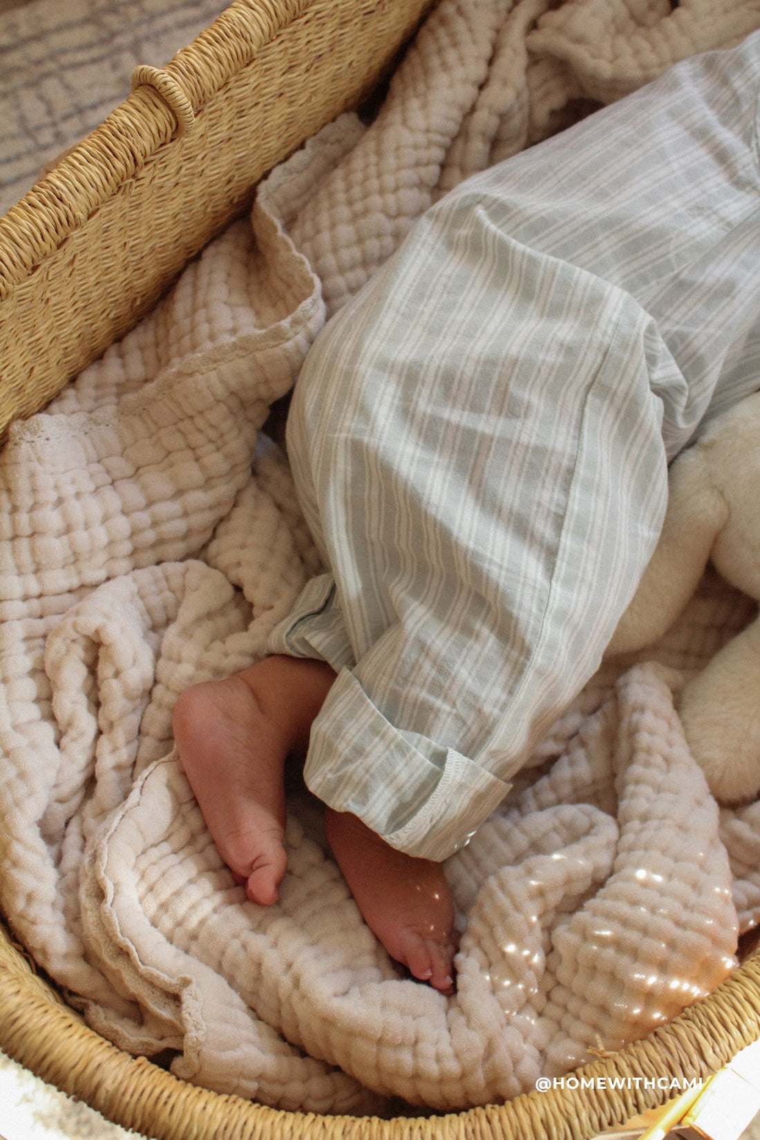 Organic Cotton Milo Jumpsuit - Variegated Stripe Shoreline Childrens Jumpsuit from Jamie Kay NZ