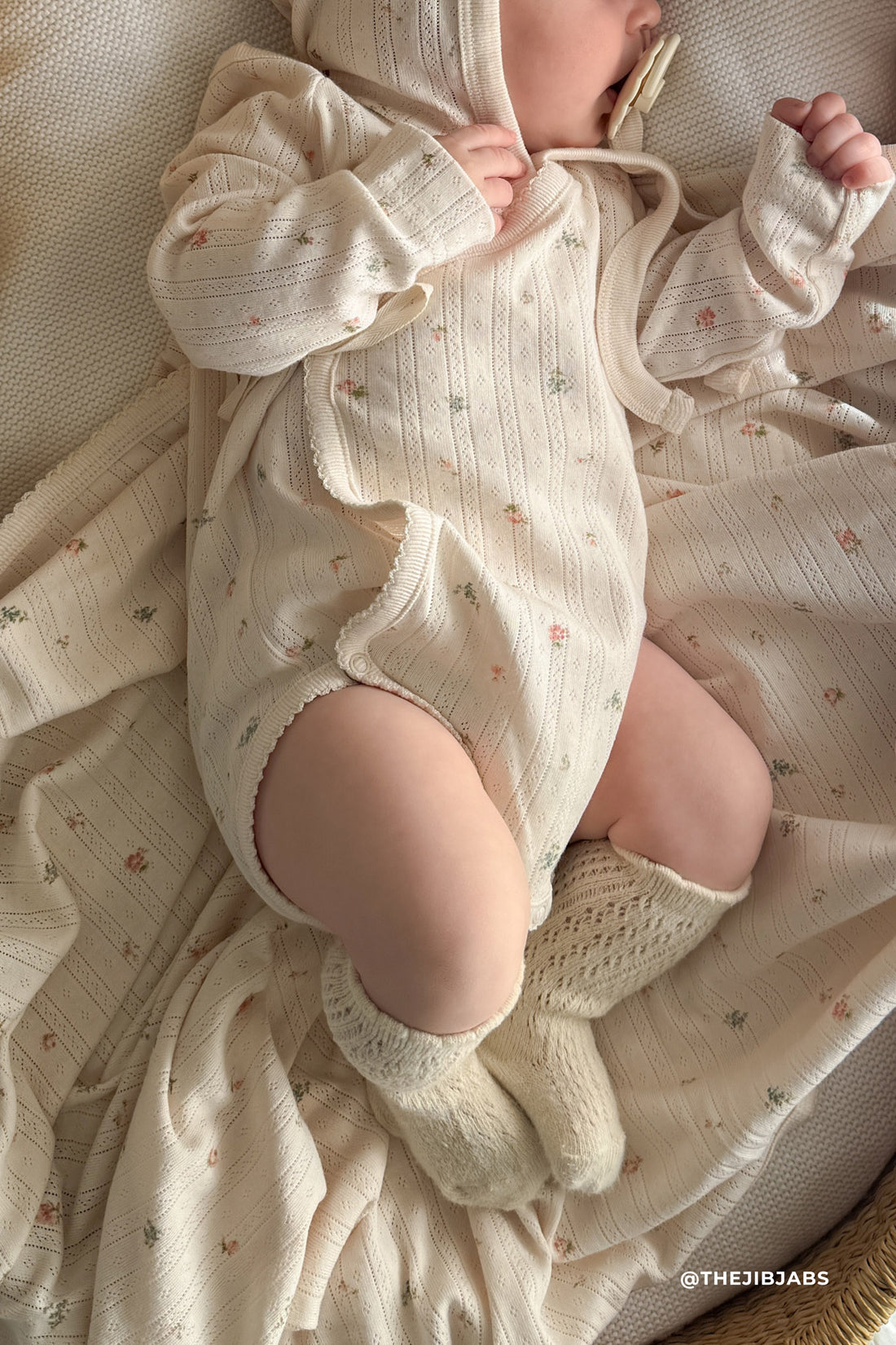 Organic Cotton Pointelle Murphy Wrap - Sweet Magnolia Simple Childrens Blanket from Jamie Kay NZ