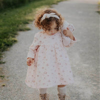 Organic Cotton Charlotte Dress - Petite Fleur Soft Peony Childrens Dress from Jamie Kay NZ