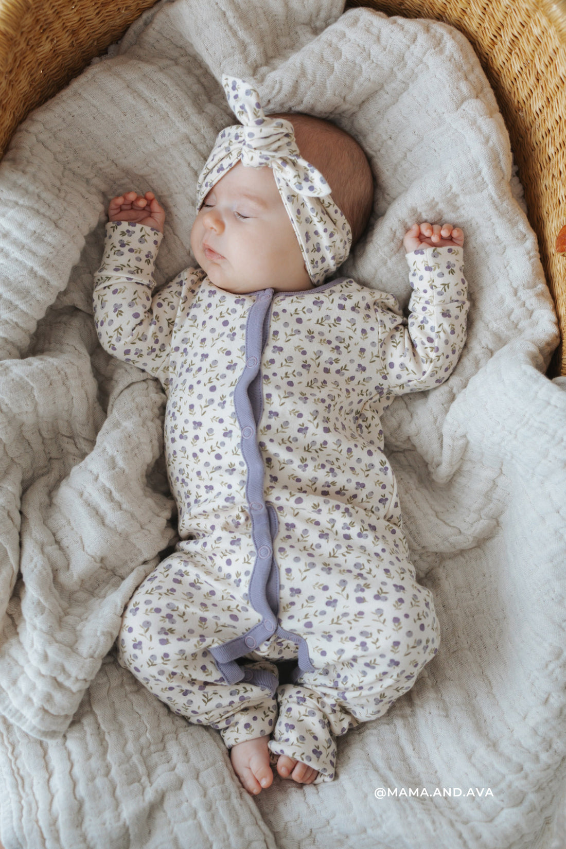 Organic Cotton Maple Onepiece - Blueberry Field Raindrops Childrens Onepiece from Jamie Kay NZ