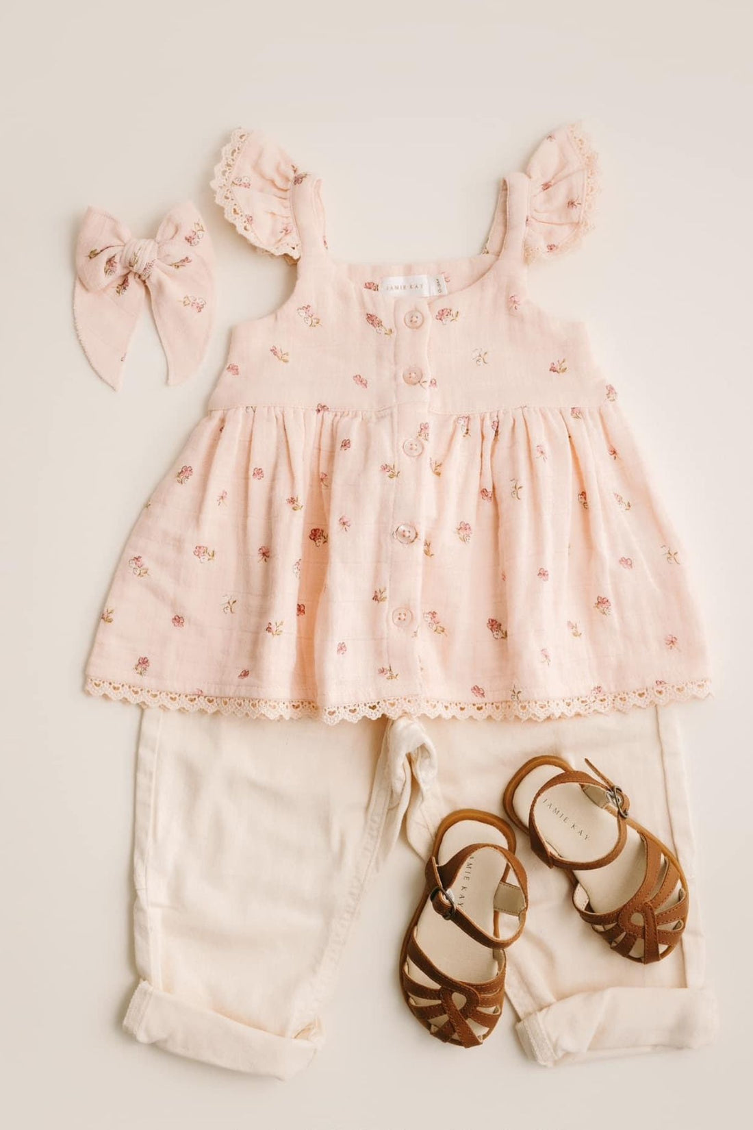 Organic Cotton Muslin Cassie Top - Meredith Morganite Childrens Top from Jamie Kay NZ