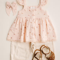 Organic Cotton Muslin Cassie Top - Meredith Morganite Childrens Top from Jamie Kay NZ