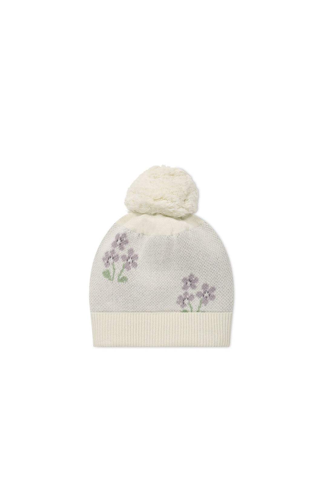 Addison Beanie - Cloud Meadow Flowers Placement Childrens Hat from Jamie Kay NZ