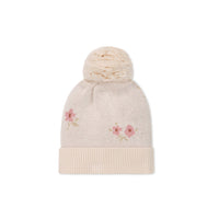 Addison Beanie - Simple Flowers Childrens Hat from Jamie Kay NZ