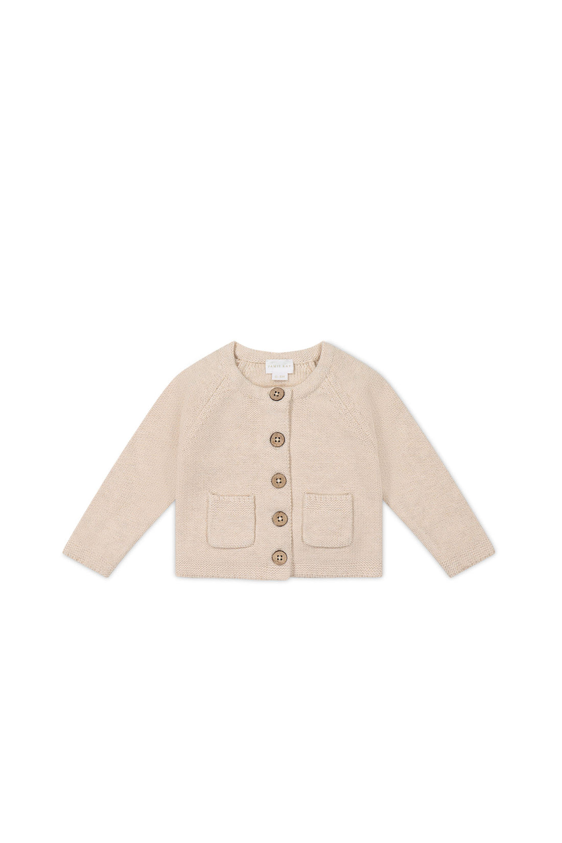 Aude Cardigan - Light Oatmeal Marle Childrens Cardigan from Jamie Kay NZ