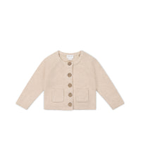 Aude Cardigan - Light Oatmeal Marle Childrens Cardigan from Jamie Kay NZ