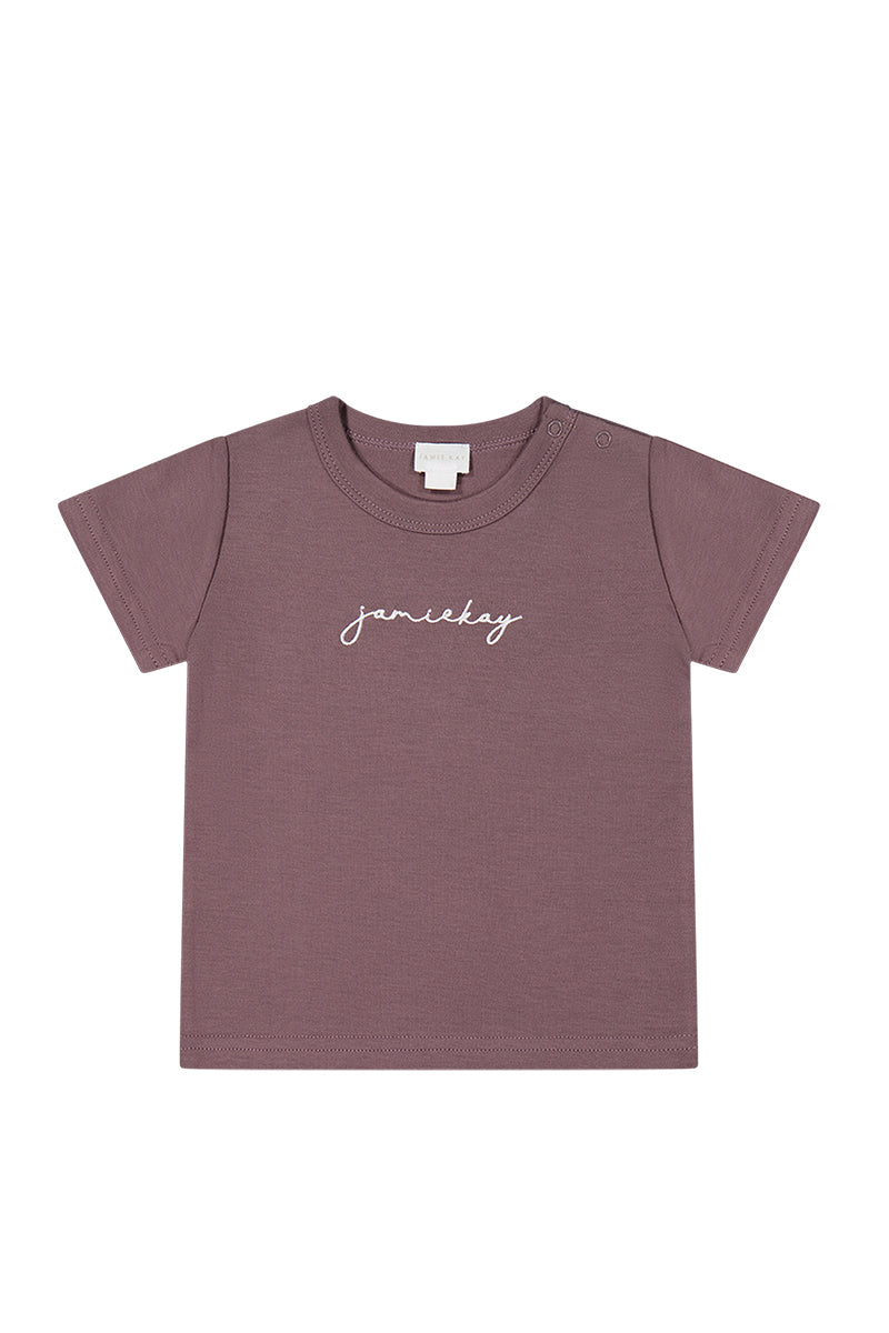 Pima Cotton Aude Tee - Deep Cocoa Childrens Tee from Jamie Kay NZ