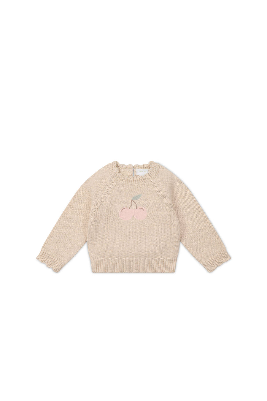 Audrey Jumper - Oatmeal Marle Cherry Love Childrens Jumper from Jamie Kay NZ