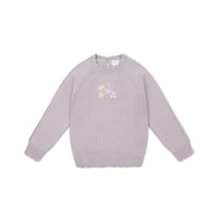 Audrey Knitted Jumper - Starling Goldie Bouquet Childrens Jumper from Jamie Kay NZ