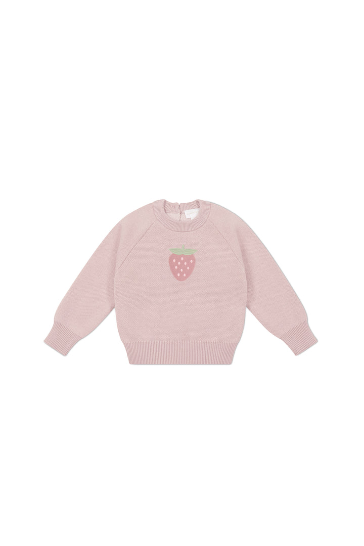 Audrey Knitted Jumper - Strawberry Childrens Jumper from Jamie Kay NZ