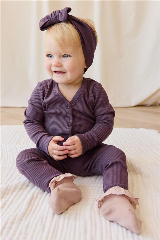 Organic Cotton Modal Cardigan - Blackberry Childrens Cardigan from Jamie Kay NZ