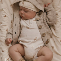 Humphrey Knitted Cardigan - Sand Marle Fleck Childrens Cardigan from Jamie Kay NZ