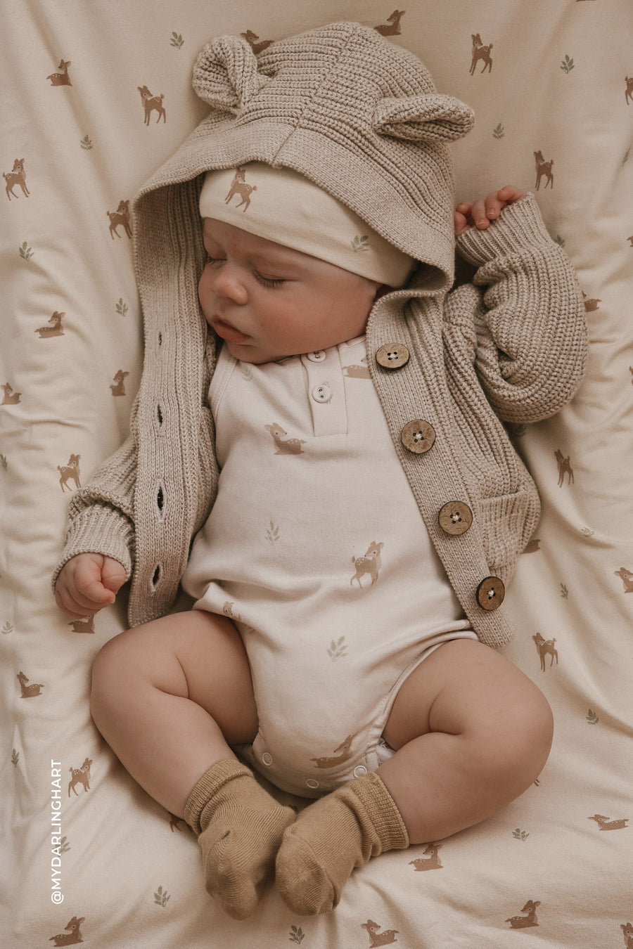 Humphrey Knitted Cardigan - Sand Marle Fleck Childrens Cardigan from Jamie Kay NZ