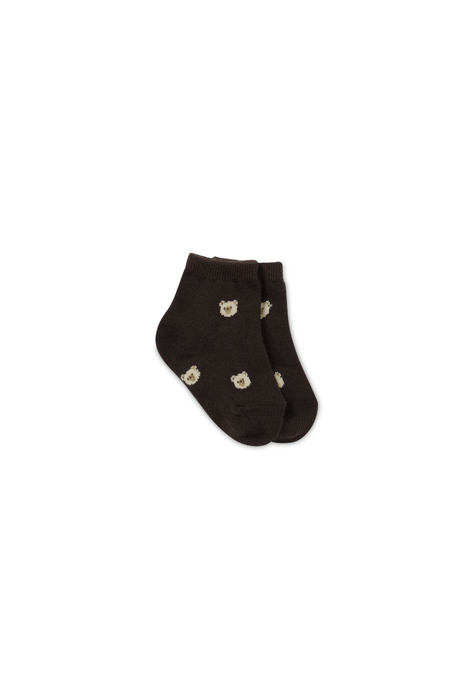 Bobbie Bear Sock - Jacquard Brownie Childrens Sock from Jamie Kay NZ