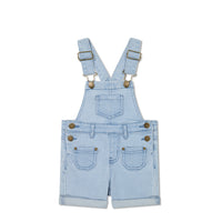 Chase Twill Short Overall - Washed Denim Childrens Overall from Jamie Kay NZ