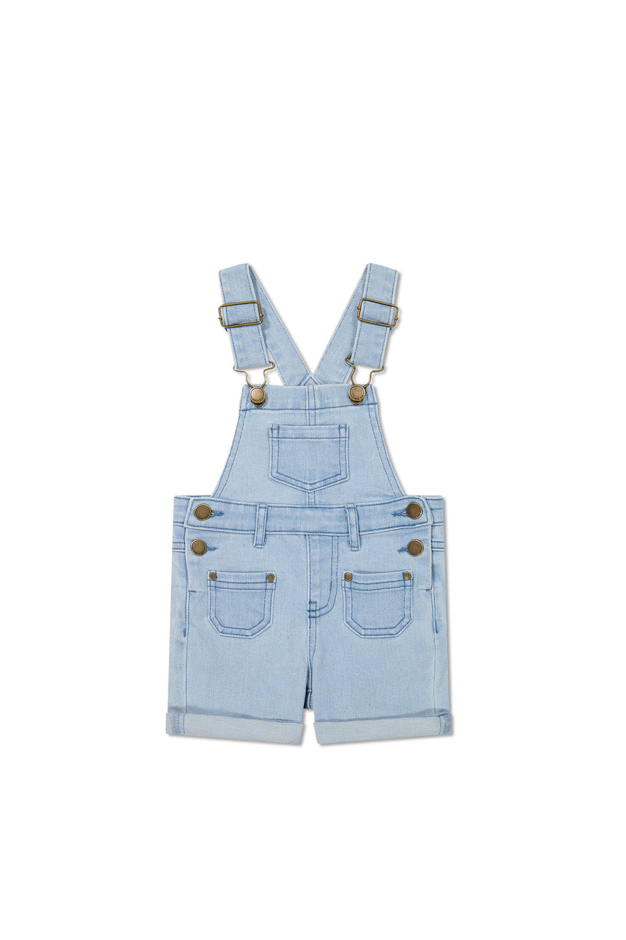 Chase Twill Short Overall - Washed Denim Childrens Overall from Jamie Kay NZ