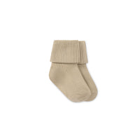 Classic Rib Sock - Biscuit Childrens Sock from Jamie Kay NZ