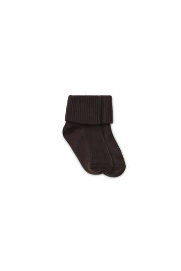 Classic Rib Sock - Brownie Childrens Sock from Jamie Kay NZ