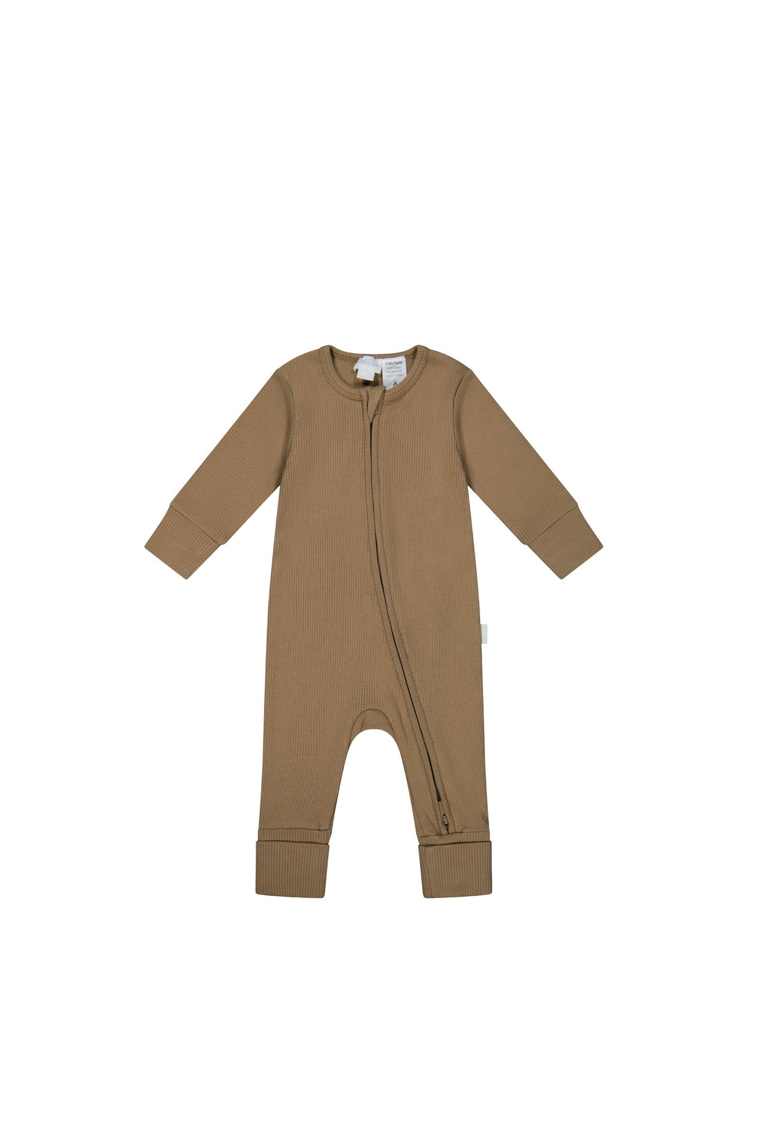 Organic Cotton Fine Rib Gracelyn Onepiece - Caramel Childrens Onepiece from Jamie Kay NZ