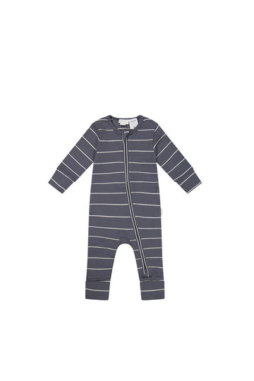 Organic Cotton Fine Rib Gracelyn Onepiece - Gracelyn Stripe Lava/Cloud Childrens Onepiece from Jamie Kay NZ