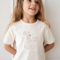 Pima Cotton Aude Oversized Tee - Parchment Childrens Top from Jamie Kay NZ